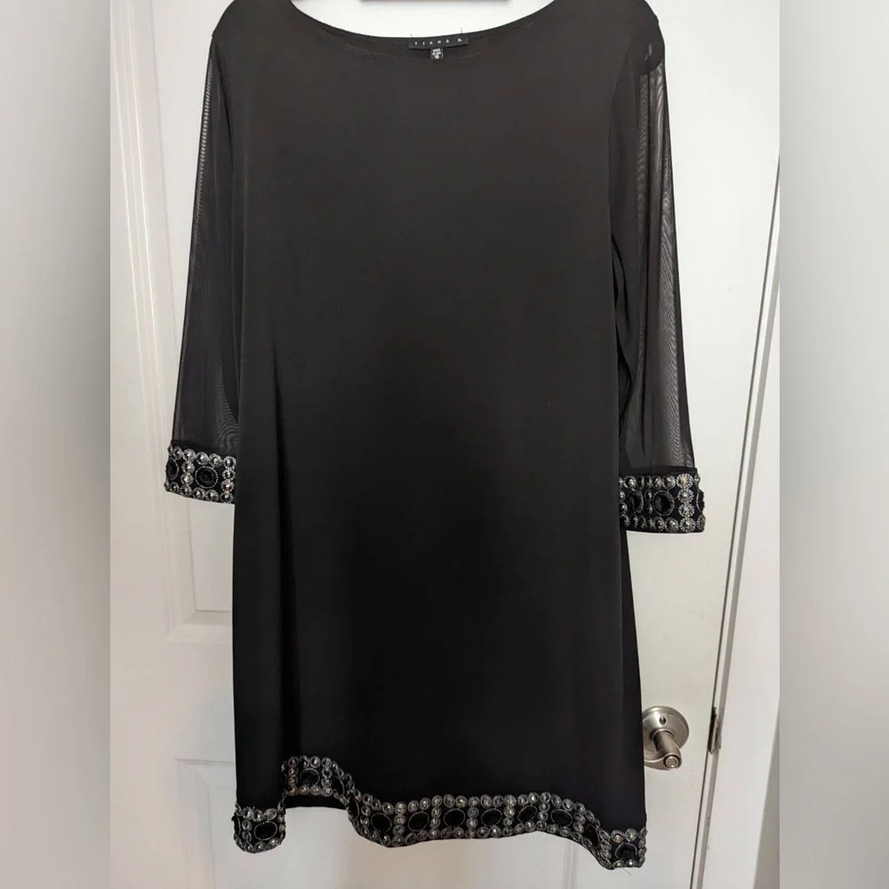 Tiana B | Black Womens Midi Dress | size 16 | EUC - Picture 1 of 2